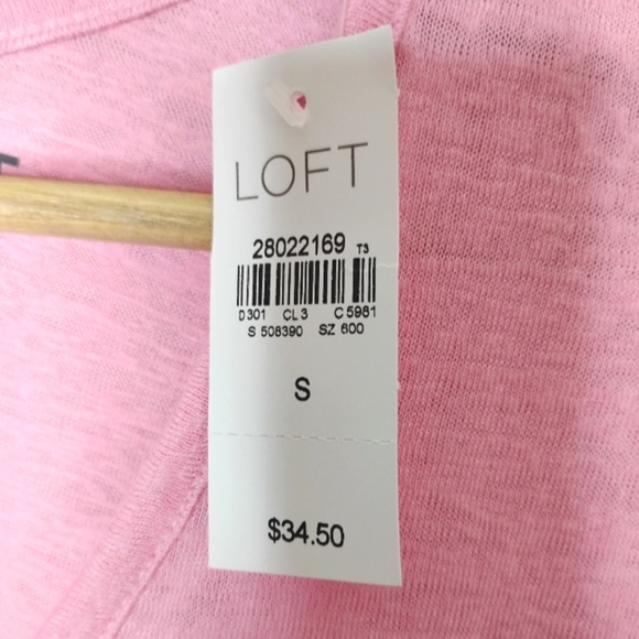 NWT LOFT Pink Tie Front Top Small Modal Casual Soft Feminine Everyday - Picture 9 of 9